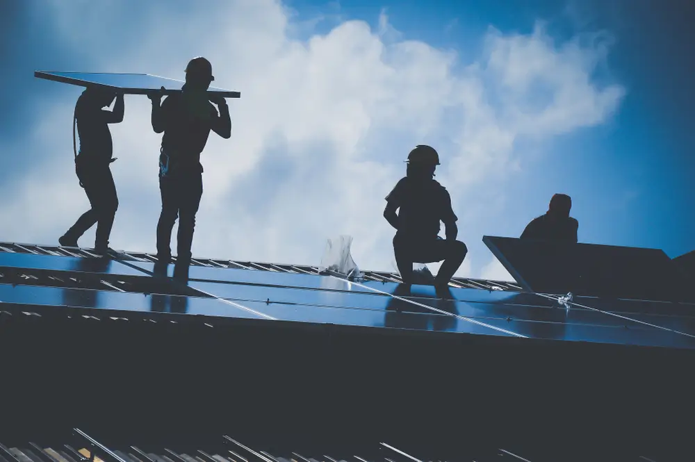 Installing a Solar Cell on a Roof, Shadow image