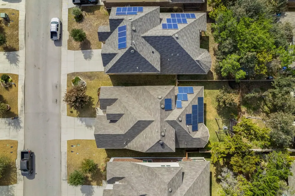 a Neighborhood with solar panels